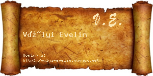 Vályi Evelin névjegykártya