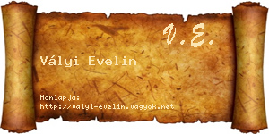Vályi Evelin névjegykártya
